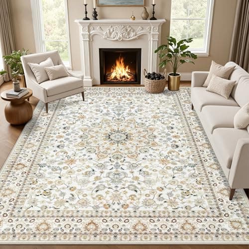 A textured area rug anchoring a living room