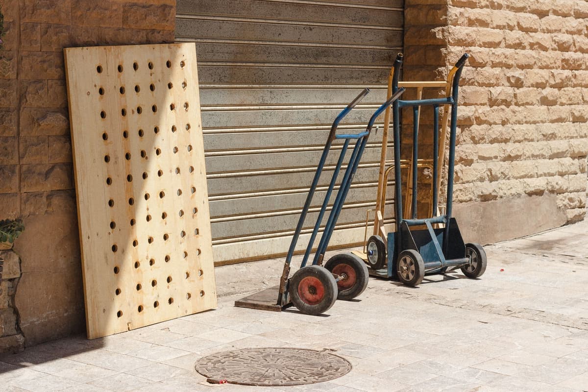 A moving dolly loaded for transporting heavy items