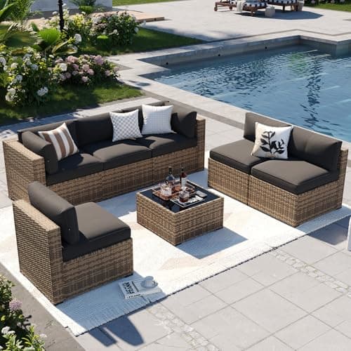 A modern sofa in a warm neutral living room